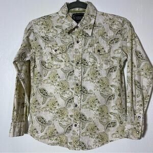 Cowboy Hardware, Paisley Pearl Snap Western Shirt. Size Medium.